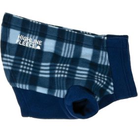 Highline Fleece Dog Coat (Color: Blue Plaid, size: Size 24)